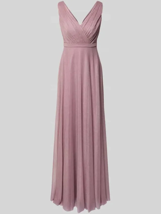 TROYDEN COLLECTION Avondjurk met glitter-mesh mauve, foto 2