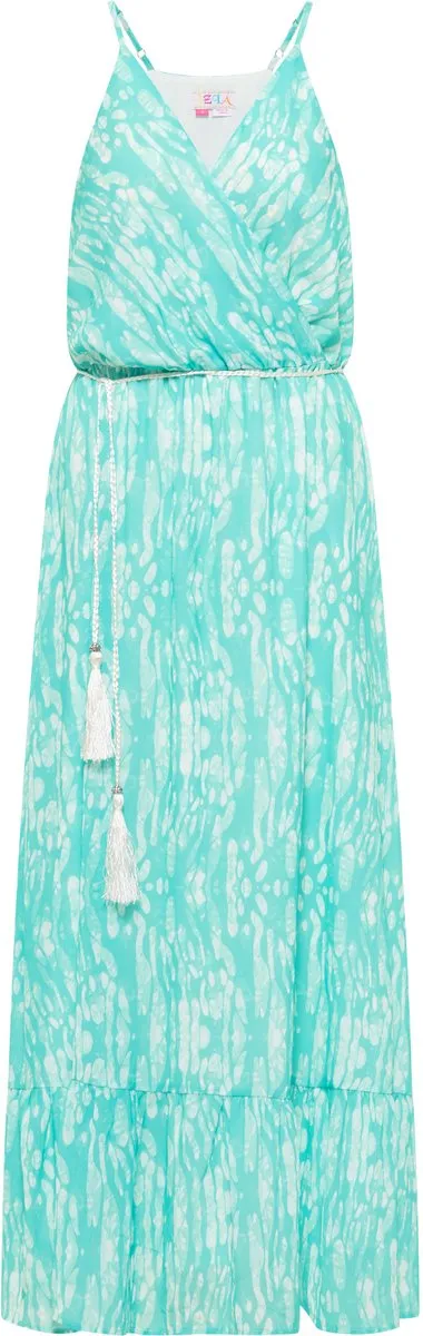 IZIA Midi-jurk met tie-dye-print turkoois