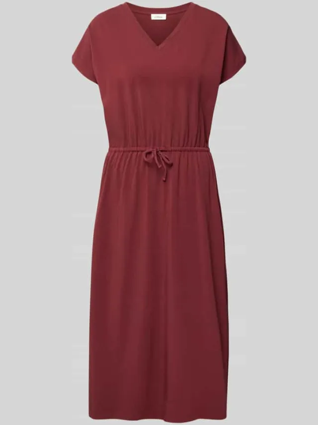 s.Oliver relaxed fit vrijetijdsjurk van katoenmix bordeaux, foto 2