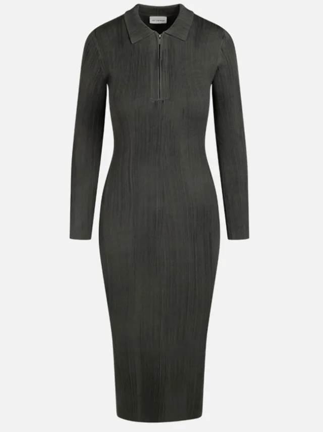 Off The Pitch Knitted Bodycon Mud Dress Dark green
