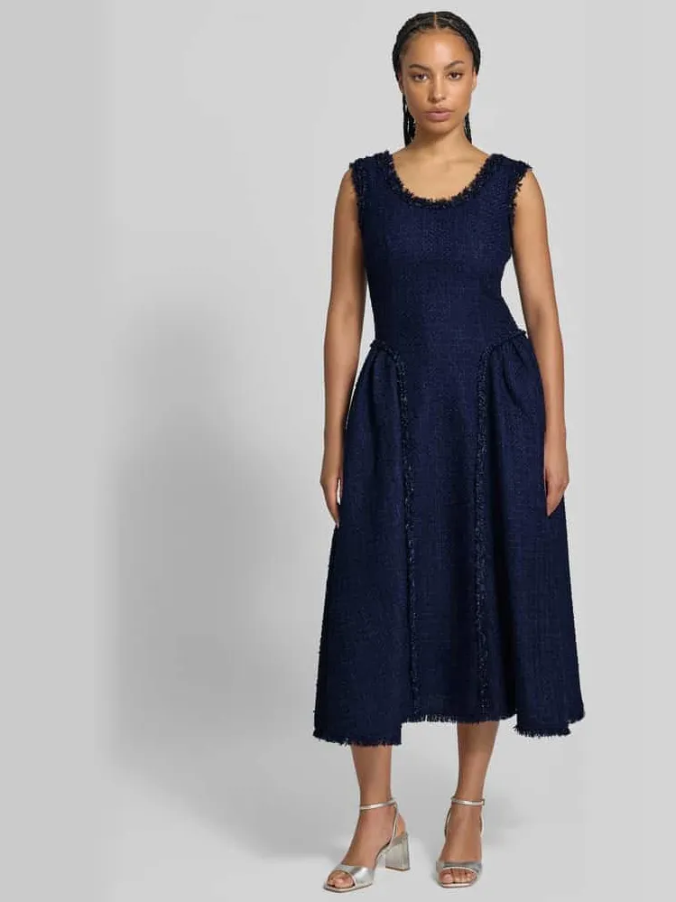 Self-Portrait Midi-jurk met wol Bordeaux