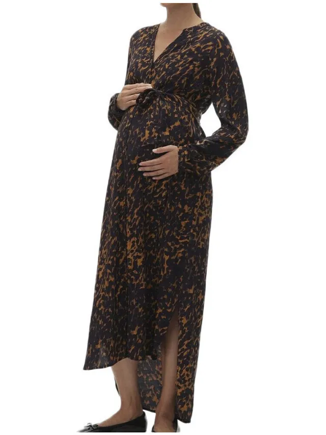 Vero Moda Korte Jurk Vero Moda Maternity Wvn Bruin