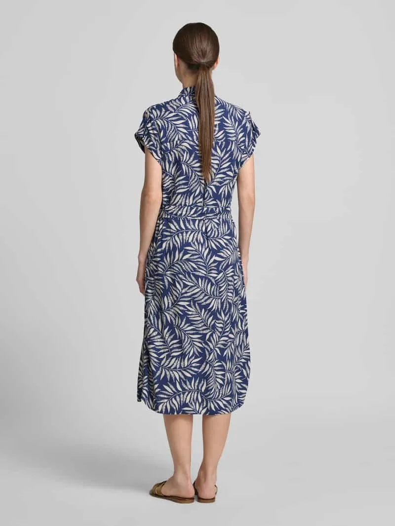 Apricot Overhemdjurk van viscose met borstzakken marineblauw, foto 3
