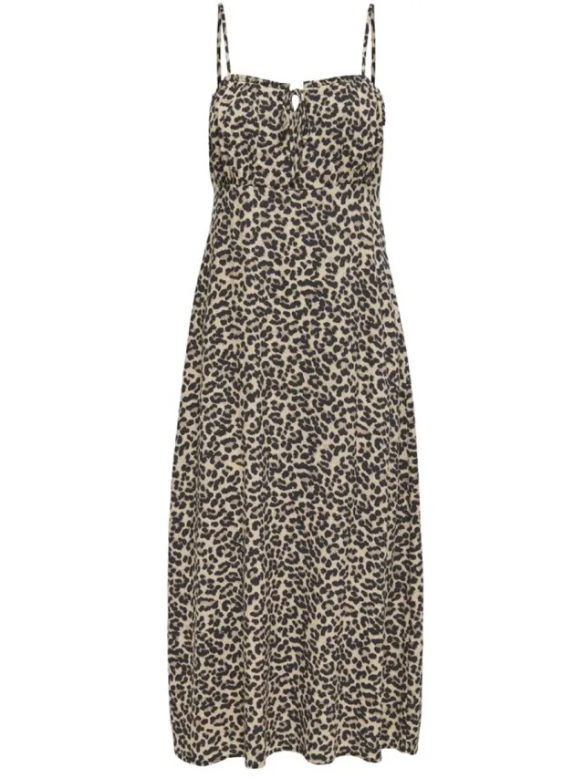 Only ONLNELLY LIFE ALEXA MIDI DRESS NOOS WVN - Dames - Mini jurken Brown Rice