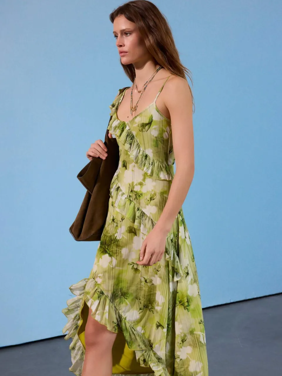 Trendyol TRENDYOLMİLLA Dames Meerkleurig Abstract Maxi Mouwloos A-lijn Jurken veelkleurig, foto 2