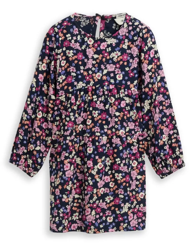 Tom Tailor Mini-jurk met bloemenpatroon - blue multicolor flower print