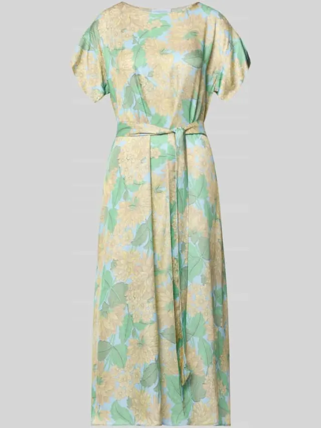 Rich & Royal Midijurk van viscose met ceintuur lichtblauw, foto 2
