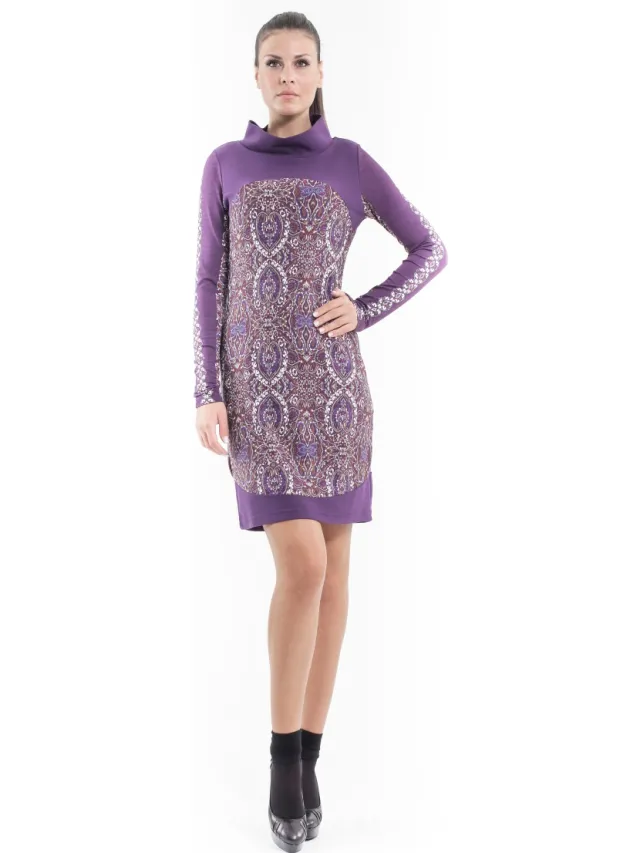 Conquista Mini jurk met rechte print Lila