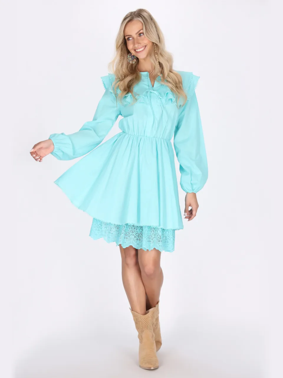 IZIA Jurk Dames aqua Turquoise