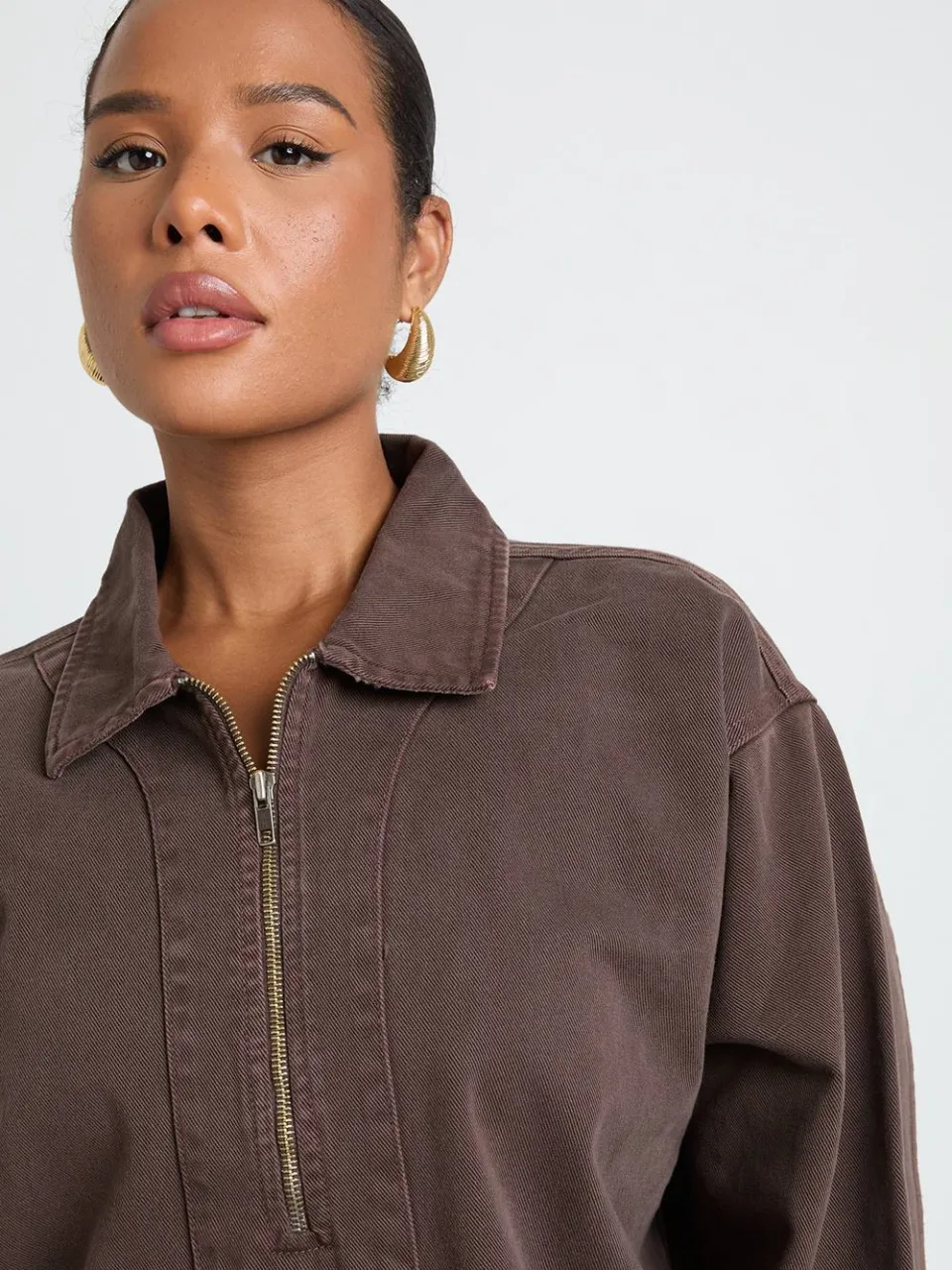 boohoo Dames Plus Denim Jurk Met Ritssluiting, foto 4