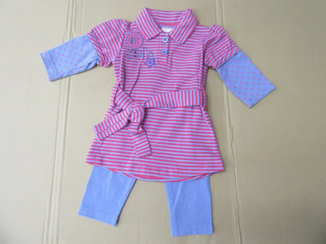 Dirkje , Kleedje+ legging Bovenkledij Baby Jurk rose met lila