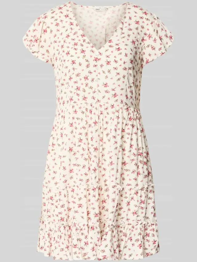 Only Getailleerde vrijetijdsjurk van pure viscose model 'CLAUDETTE' offwhite, foto 2
