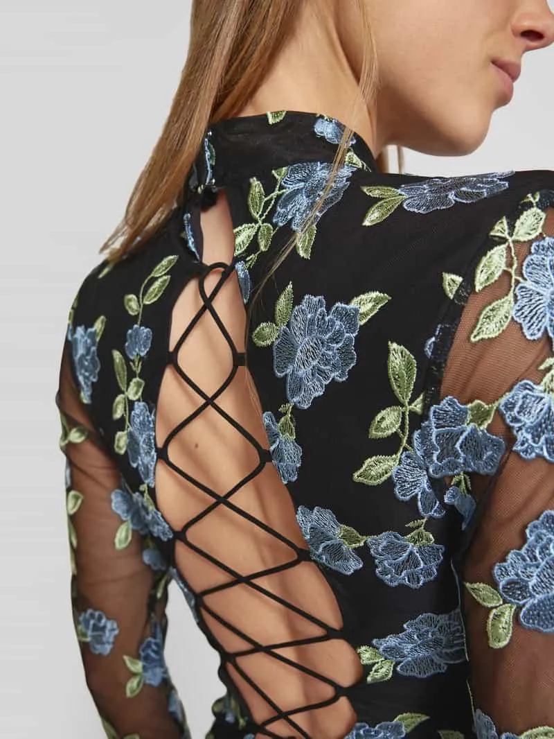Rotate Mini-jurk met rugdecolleté zwart, foto 4