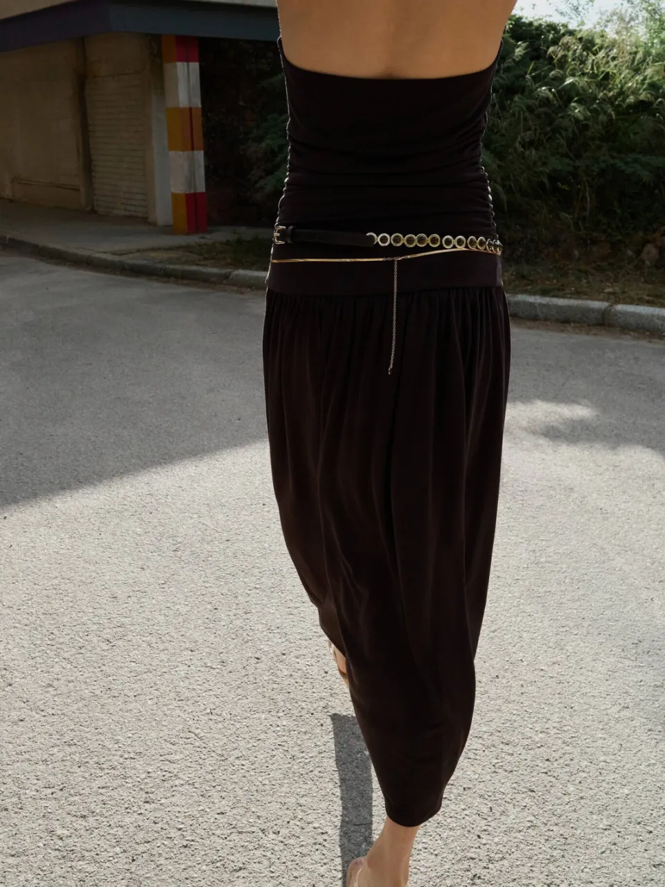 Mango viscose halterjurk - bruin, foto 4