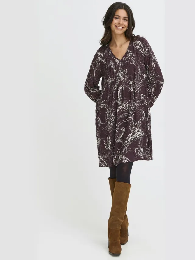 Fransa FRKIKI DR 5 - Dames - Mini jurken DOT PAISLEY FUDGE