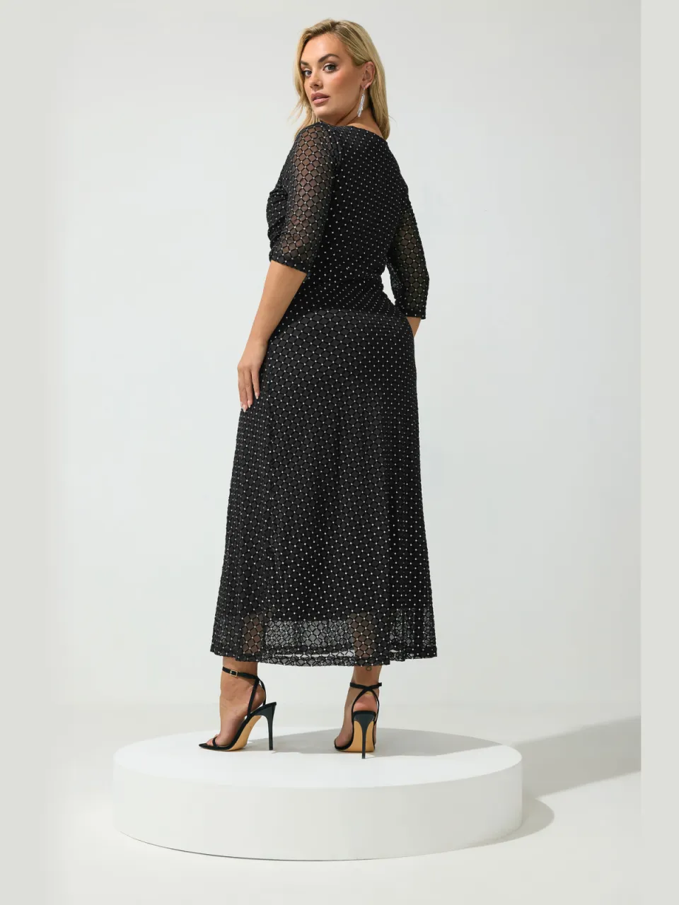Yours London Yours Zwarte Maxijurk Met Glittersize 50, foto 2