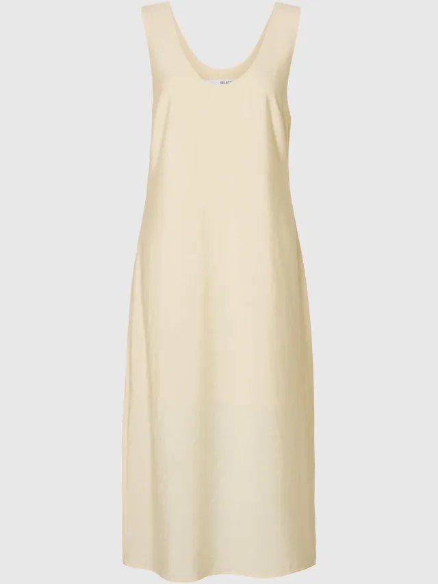 Selected Midi jurk Mouwloos Birch