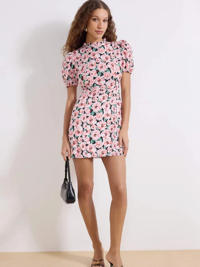 Trendyol TRENDYOLMİLLA Dames Meerkleurig Bloemen Kort / Mini Kort Avond / Dagelijks A-lijn Jurken Veelkleurig