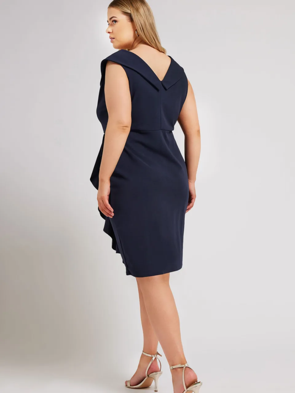 Yours London Minijurk In Smokingstijl Met Ruchedetail In Donkerblauw blauw, foto 3