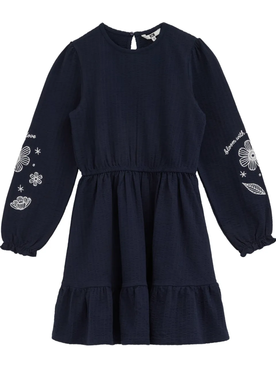 WE Fashion korte jurk met borduursels donkerblauw, foto 3