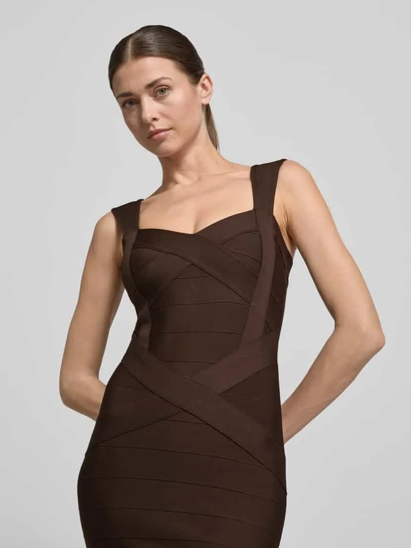 Lipsy slim fit jurk in mouwloos design middenbruin, foto 4