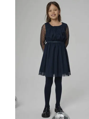 NAME IT semi-transparante jurk donkerblauw, foto 3