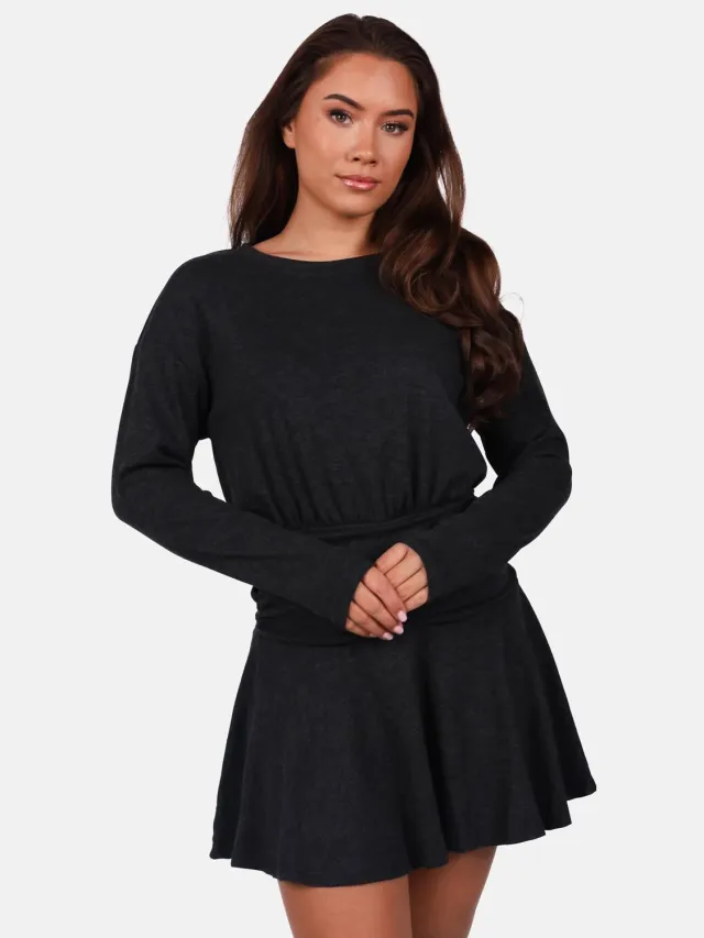 Getdrezzed Jurk met elastische taille zwart