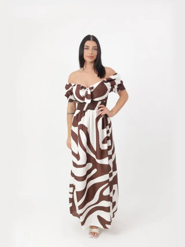 Elara Maxikleid Braun
