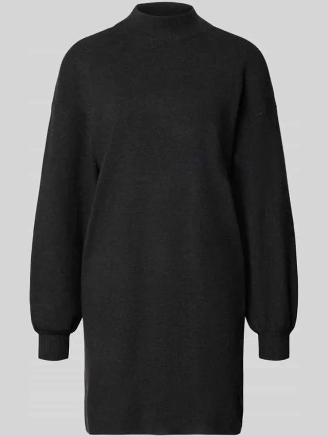 Vero Moda relaxed fit tricotjurk van viscosemix model 'NANCY' donkergrijs gemêleerd, foto 2