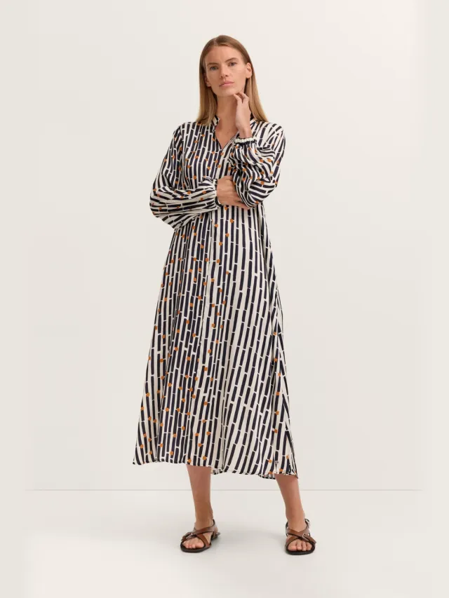 Bugatti Damen Blousejurk Modern Fit met print Marineblauw