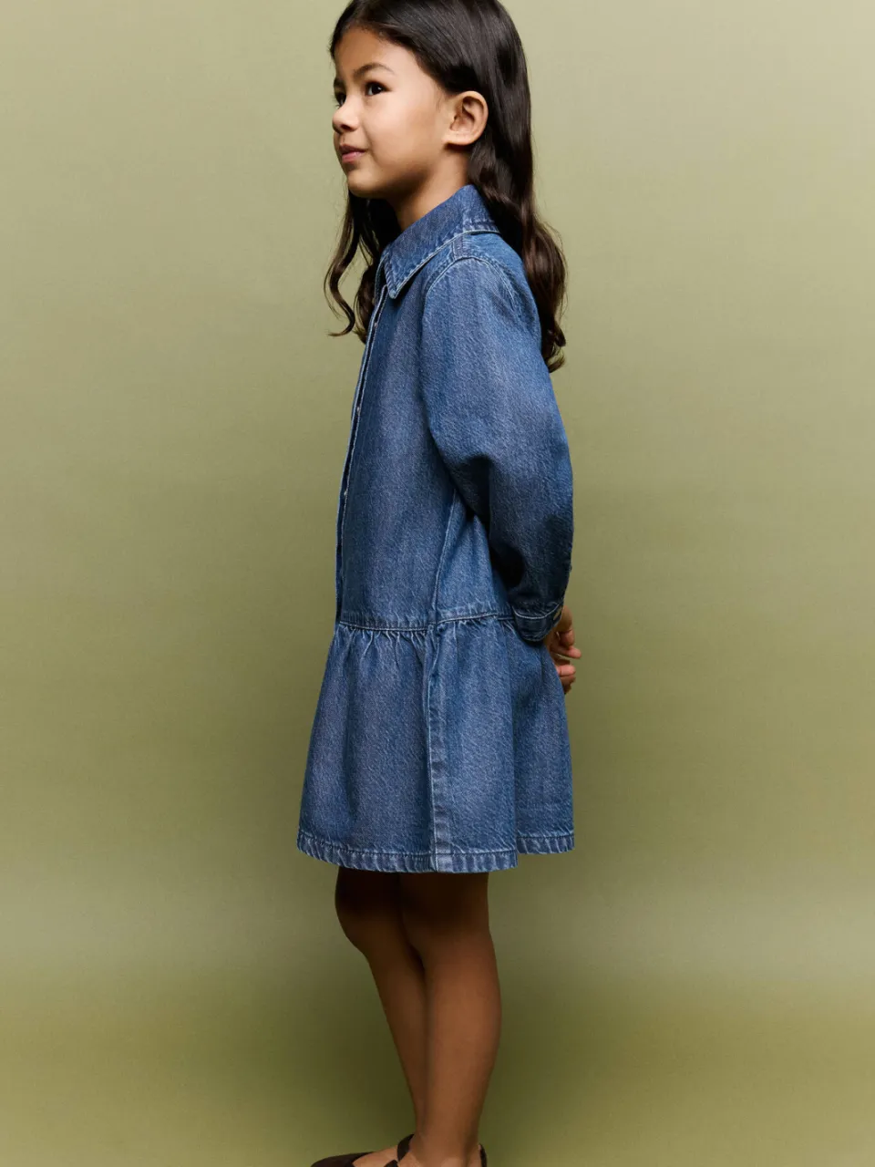 Mango Kids korte A-lijn spijkerjurk - changeant blauw, foto 3