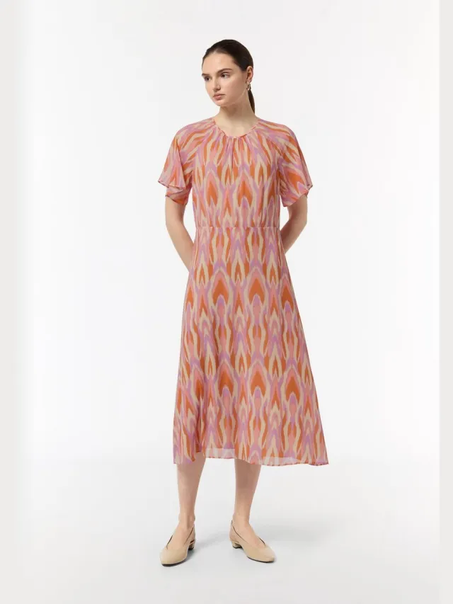 Comma female - Chiffon maxi jurk wit
