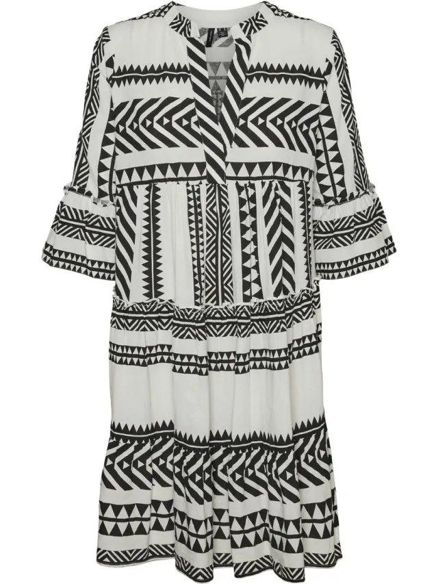 Vero Moda Dicthe 3/4 Woven Jurk Vrouwen snow white