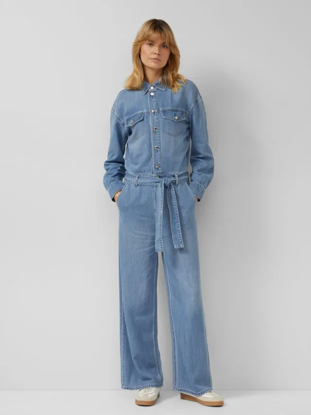 S.Oliver female - Denim overall met riem blauw