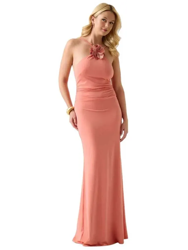 Guess Desy 3d Flower Lange Jurk Zonder Mouwen Roze S Vrouw
