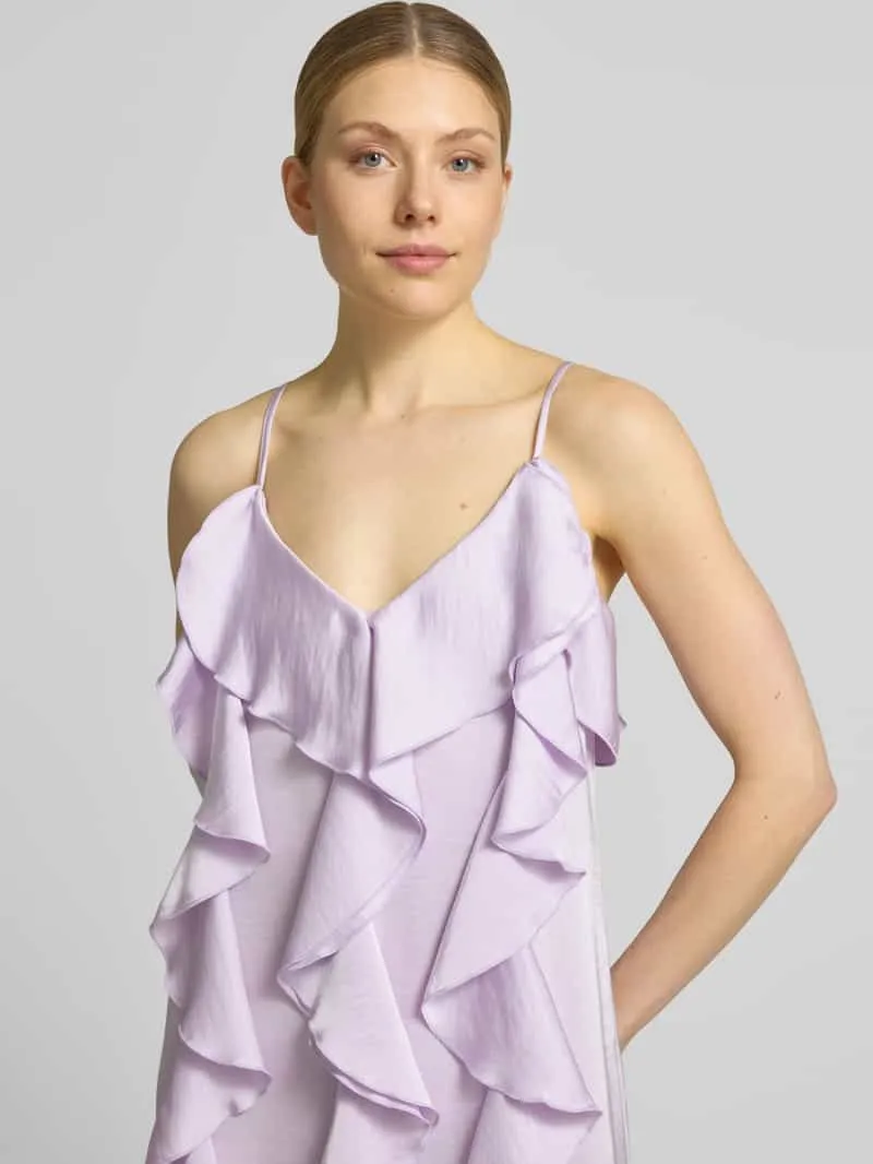 Vero Moda midi-jurk met ruches model 'ELLEN' lila, foto 5