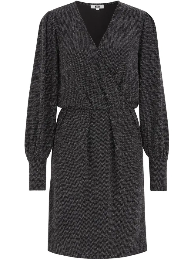 WE Fashion Dames jurk met glittergaren zwart