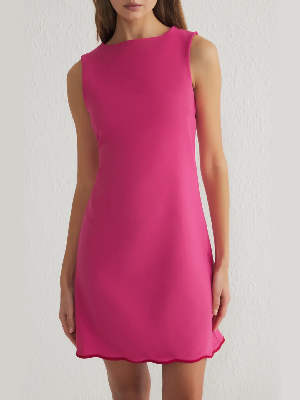 Trendyol TRENDYOLMİLLA Dames Roze Colorblock Kort / Mini Mouwloos Avond / Dagelijks A-lijn Jurken Fuchsia