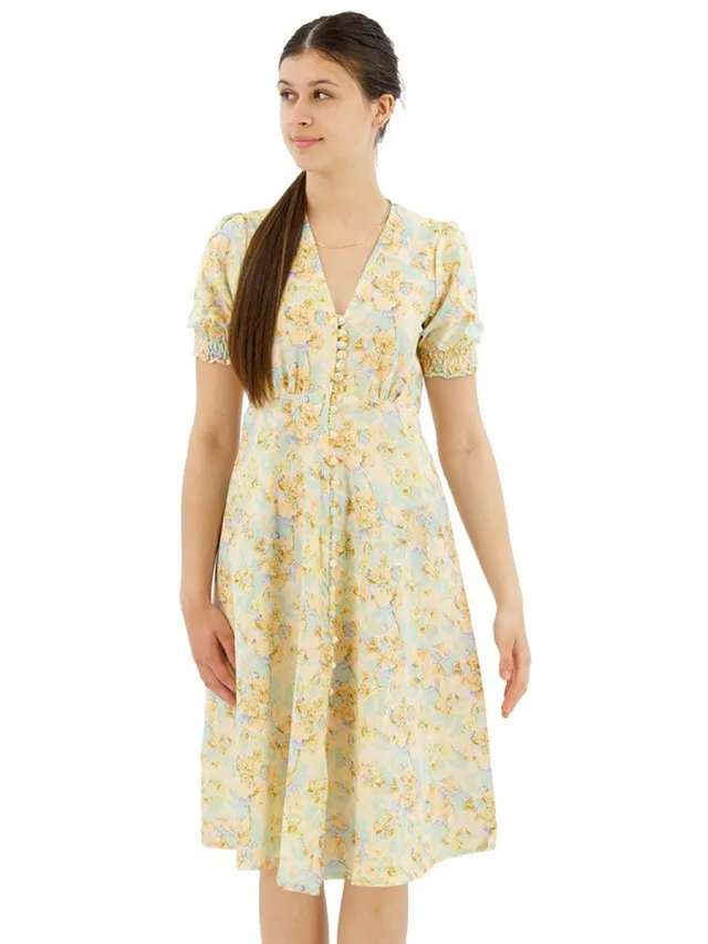Replay W9678d.000.73684.010 Korte Mouw Jurk Groen XS Vrouw Light Blue