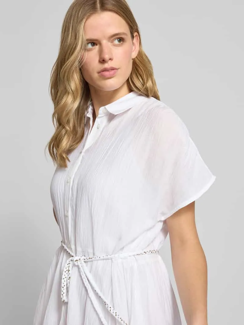 Pepe Jeans Getailleerde blousejurk van puur katoen model 'FANCY DRESS' wit, foto 5