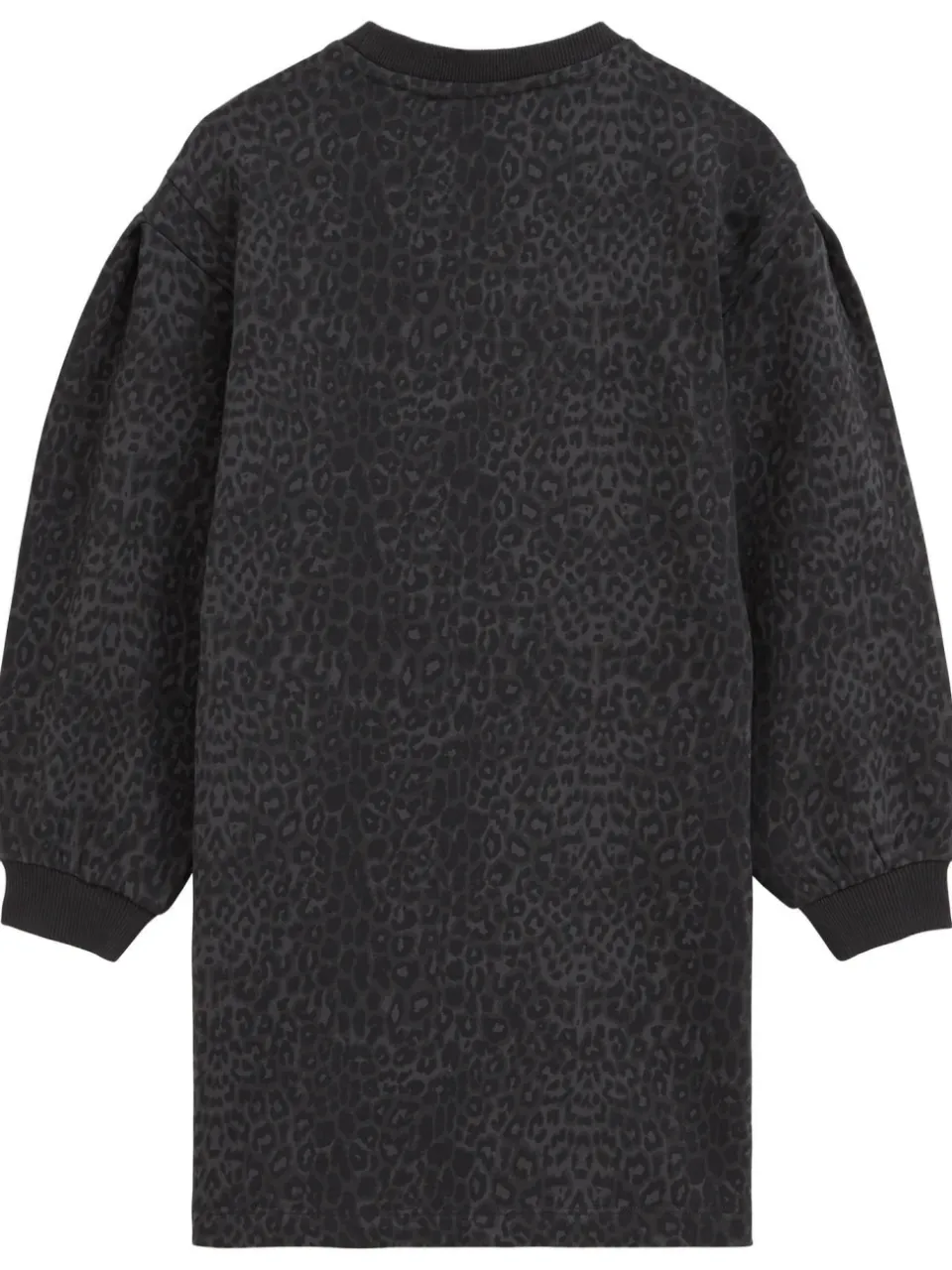 WE Fashion midi sweatjurk panterprint zwart/grijs, foto 2