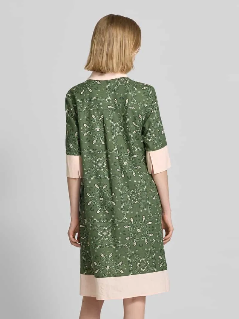 Christian Berg Woman Selection Knielange jurk met polokraag en korte knoopsluiting olijfgroen, foto 3