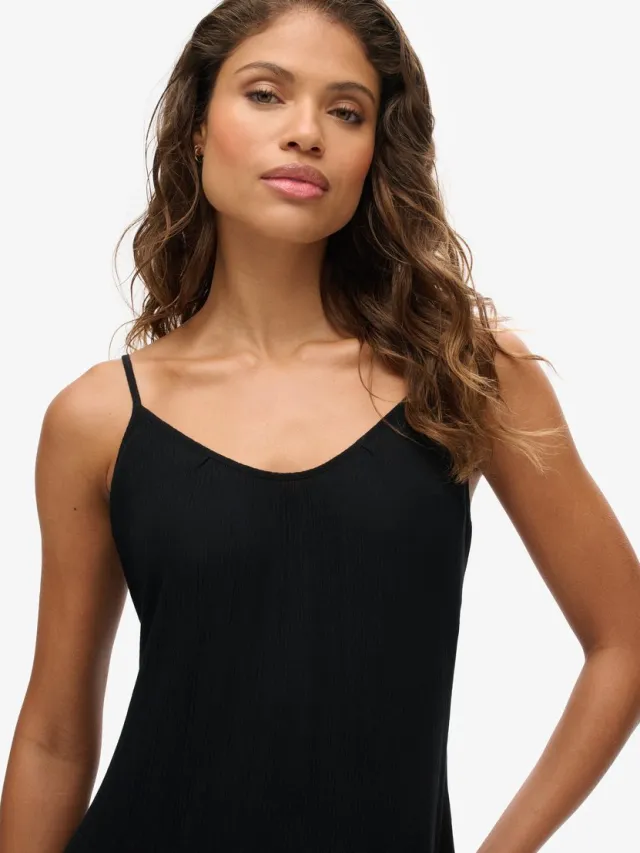 Superdry Beach maxi-hemdjurk - Dames - Jurken zwart