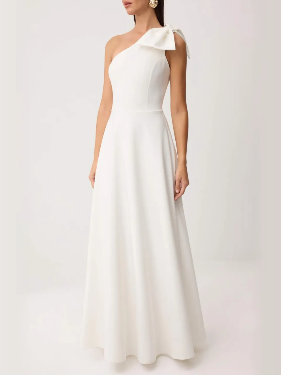 Trendyol TRENDYOLMİLLA Dames Wit Effen Maxi Mouwloos Diploma-uitreiking / Gala A-lijn Avond & Gala Jurk