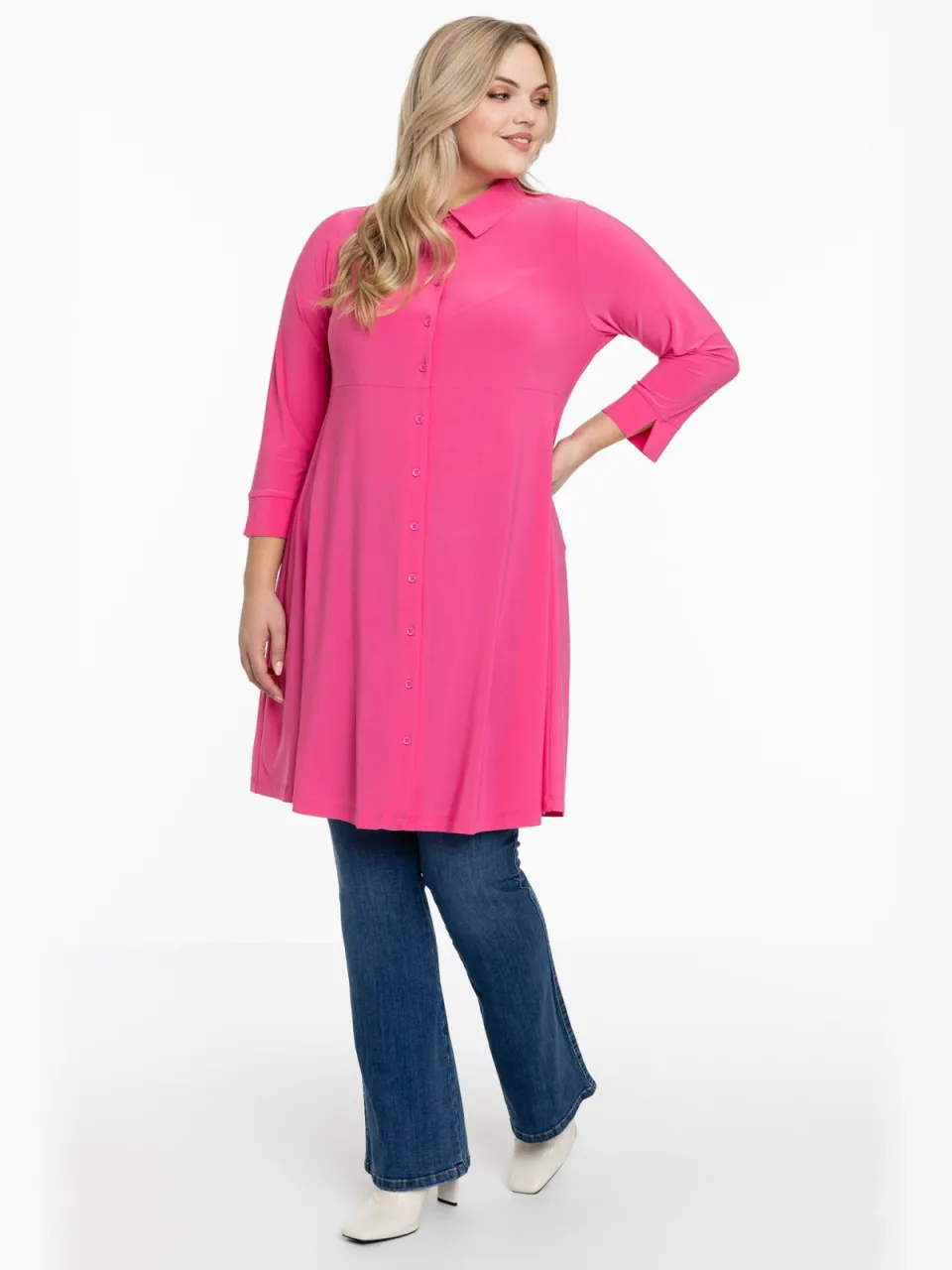 Yoek Blouse-jurk | Roze, foto 3
