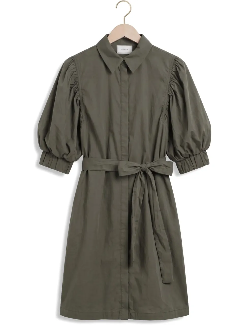 NEO NOIR Dames Jurken Serene Poplin Dress - Groen, foto 2