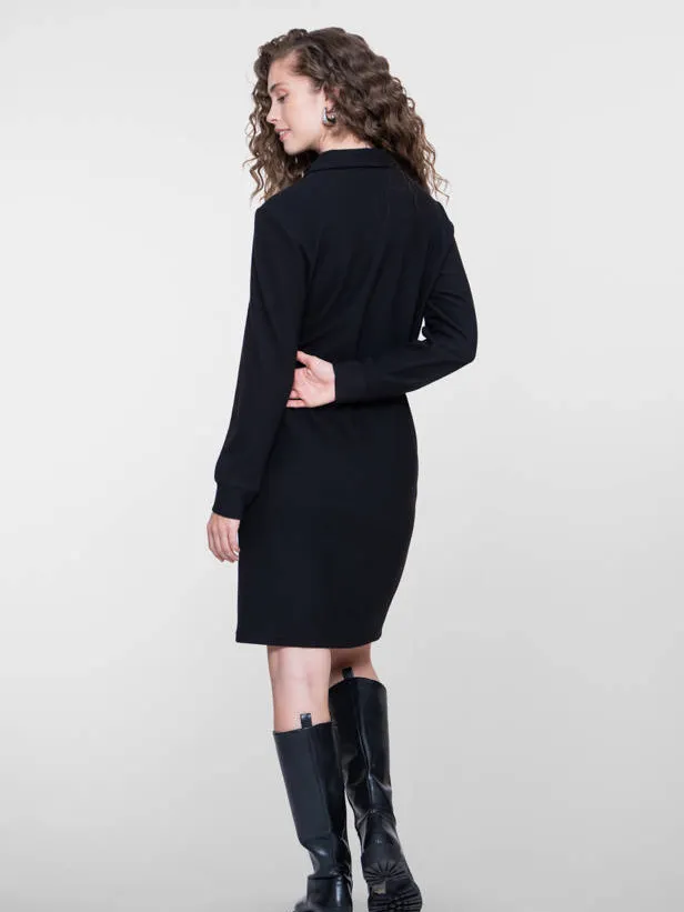 Geisha blousejurk met ceintuur - zwart, foto 3