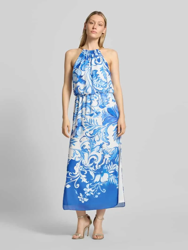 Adrianna Papell Cocktailjurk in all-over look met zijsplit Blauw