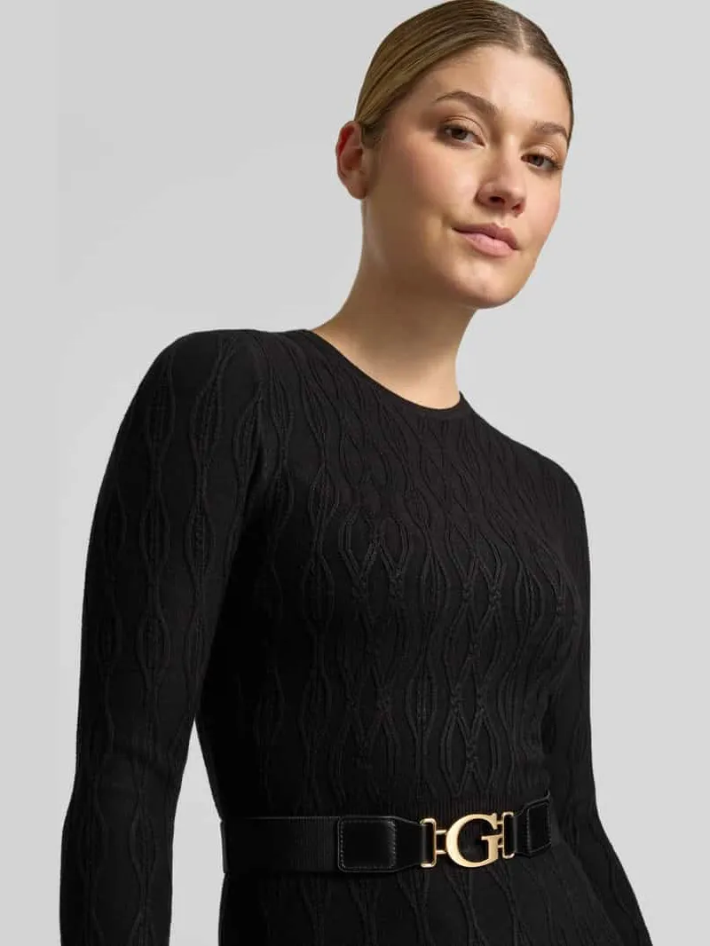 Guess Tricotjurk van viscose met riem model 'YUKI' zwart, foto 3