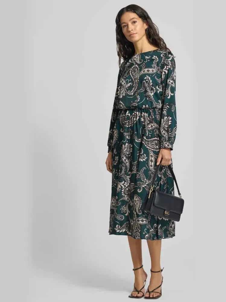 Rinascimento Cocktailjurk met ronde hals groen, foto 3